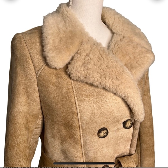 Vintage 70s The Shearling Market NYC Long Coat Double Breasted size small - Picture 12 of 12